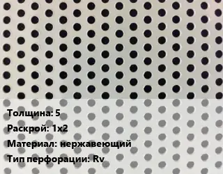 Лист перфорированный 5 1х2 нержавеющий Rv